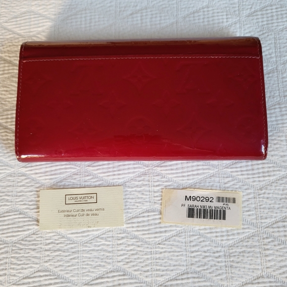 Louis Vuitton sarah wallet magenta vernis leather authentic - Picture 8 of 8